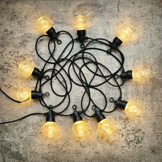 Commercial Quality Connectable White G50 LED Solar Festoon Lights for Outdoor Patio Decor