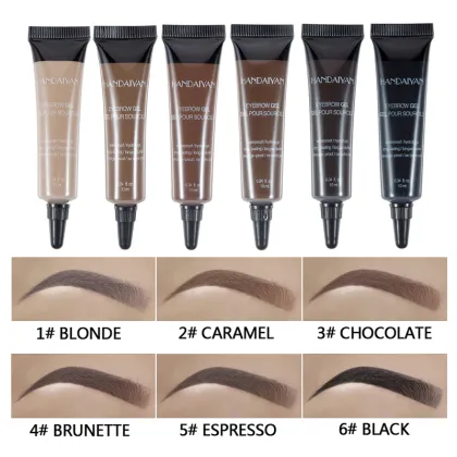 6 Colors Eyebrow Cream Gel Enhancers: Vegan, Waterproof, and Makeup-Friendly Cosmetics