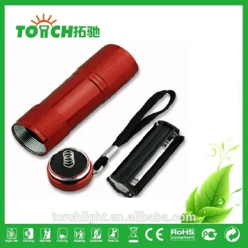 mini torch light 9 led flashlight by 3*AAA battery 9 led gift flashlight
