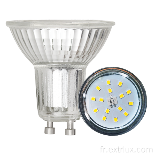 LED Dimmable GU10 7W projecteurs de verre 38 ° SMD en verre