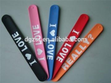 Silicone ruler slap bracelet,silicone slap wristband