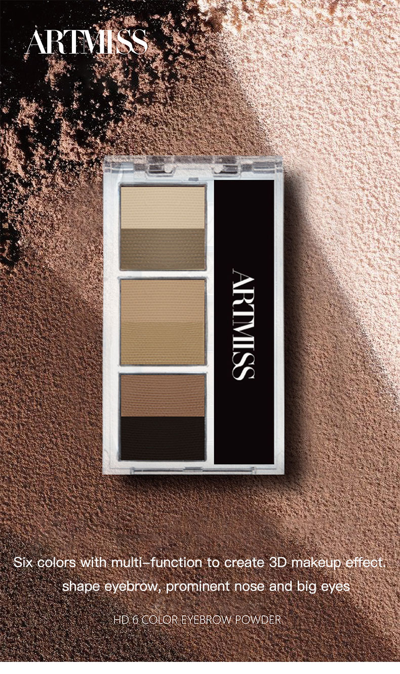 Easy Breezy Brow Powder Kit Eyebrow Tint Private Label 6 Colors Eyebrow Powder
