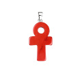 Red Jasper Handmade Craved Ankh Pendant (20x30mm) Keychain