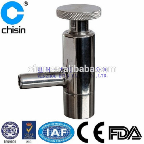 Stainless steel sanitary female sample valve