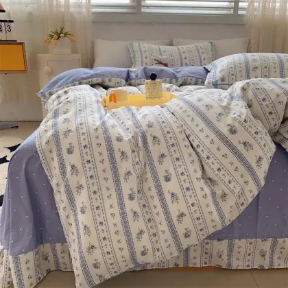 Rosemary Blue bed sheet cover bedding pillowcase set