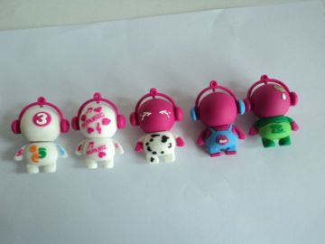 Customized Rubber 3d Cartoon Character 2g / 4g / 8g Silicone Usb Flash Drive ( Usb - 008 )