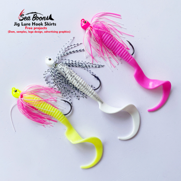 High Quality 34g/1.2oz Fishing Tackle Soft Lure Squid Skirts for Trolling and Vertical Jigging