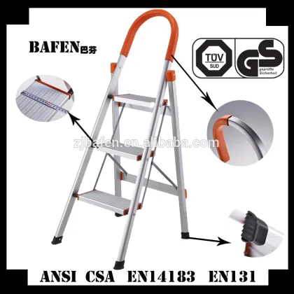 Household aluminum folding ladder,Adjustable decorative step ladders, Multi purpose folding step ladders