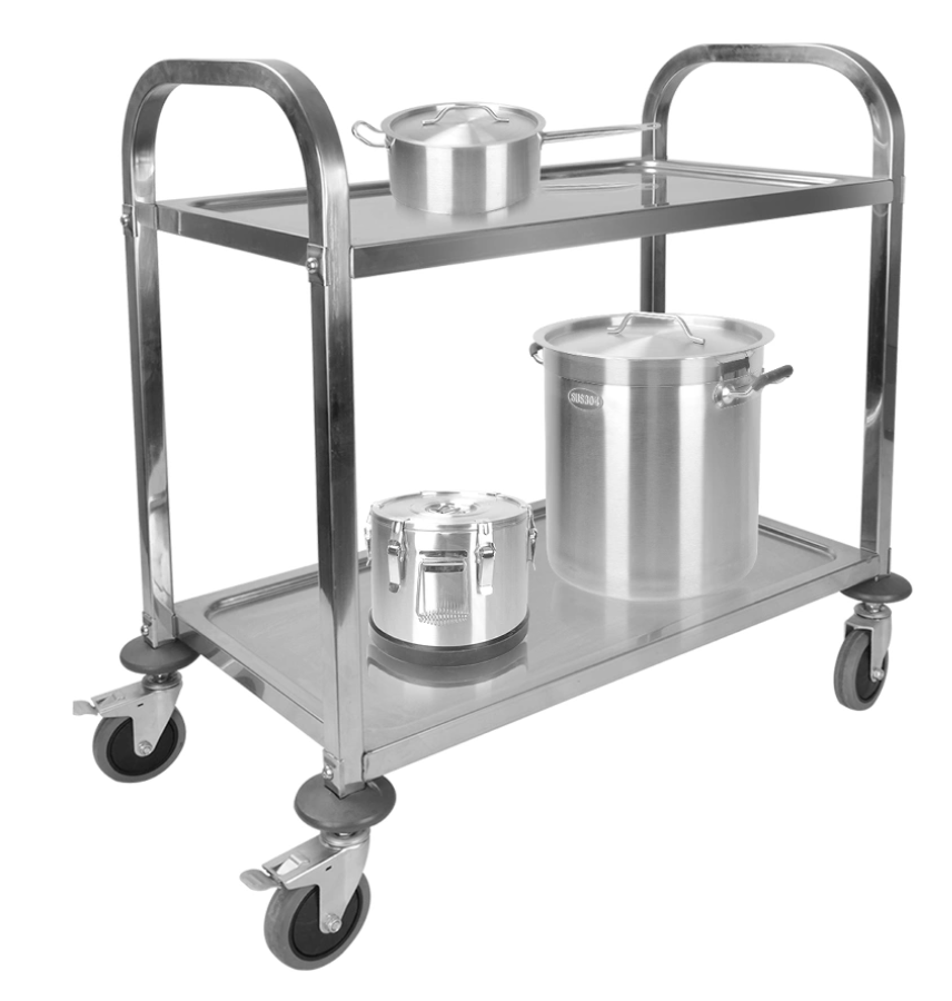 Kitchen stainless steel dining cart for receiving meals