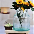 Green Bubble Recycled Bottle Flower Glass Vase