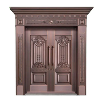 Portes d'entrée de sécurité extérieures de la villa de bronze moderne