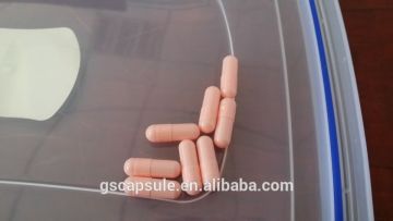 2 pink empty hard gelatin capsules with halal certificate