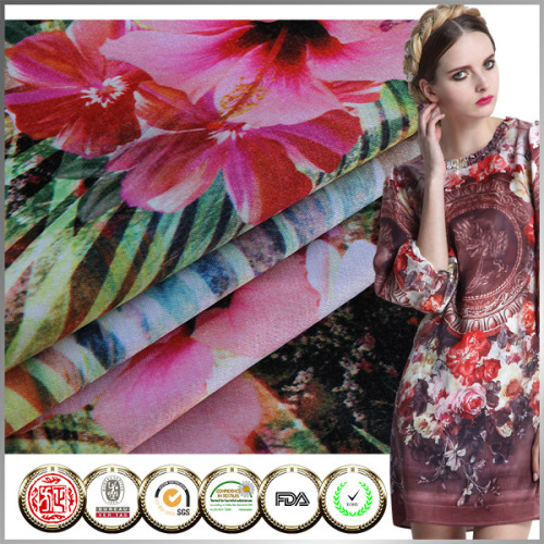 Hot sale SGS Certified Printing floral printed satin fabric