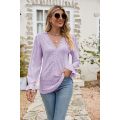 Casual long Sleeves blouse lace t shirt