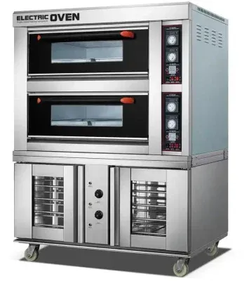 Commercial 2 Deck 4 Trays Gas Baking Bread Pizza Oven Digital Panel 8 Trays Bakery Dough Proofer for Sale
