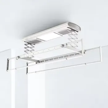 Multifunctional Heated Ceiling-Mounted Electric Clothes Drying Rack with Remote Control