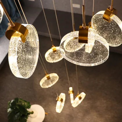 Modern Gold Bubble LED Foyer Chandelier