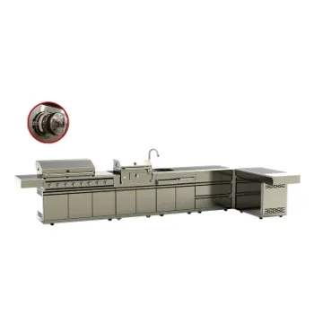 BBQ Outdoor Chicken Roast L Shape Stainless Steel Kitchen Gas Grill