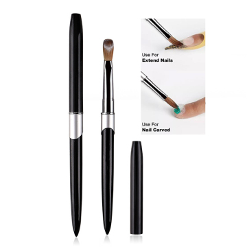 Custom Logo Manicure Powder Brush with Metal Handle and Pure Kolinsky Hair