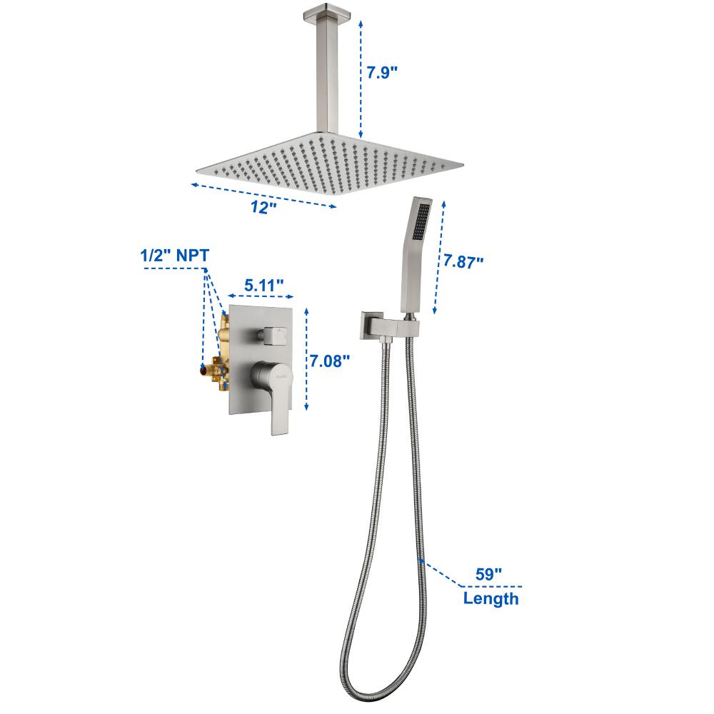 Ceiling Mounted Shower Set 88005bn 6