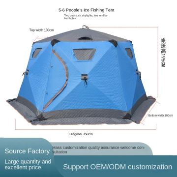 ਠੰਡੇ ਮੌਸਮ ਲਈ 6-ਪੈਨਲ ਸਰਦੀਆਂ ਦੀ ਬਰਫ ਫੜਨ ਤੰਬੂ