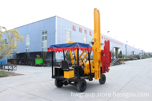 Four-wheel Hydraulic Road Piling Machine Small Piling Driver