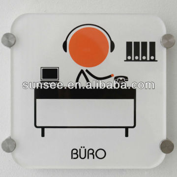 acrylic desk signs, Novelty design plexglass shield office sign PSIGN-001
