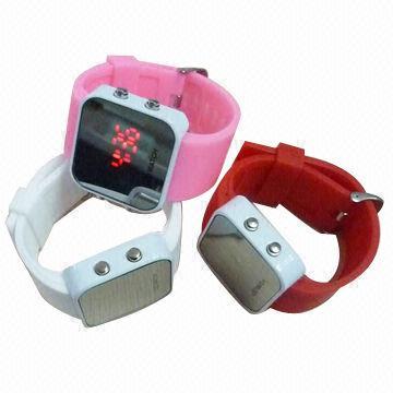Silicone LED Wristwatches, Ideal for Promotional Purposes, Available in Various Colors, CE-approved