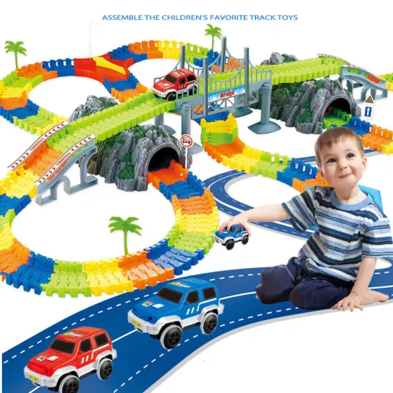 New Racing Track with Car Race Track Bend Flex Electronic Rail Race Car Vehicle Toy Roller Coaster Toys for Children Xmas Gifts