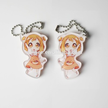 Acrylic key chain with anime printing for promotional gift
