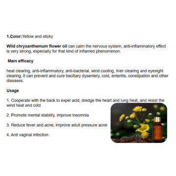 Aceite esencial de crisantemo salvaje natural al por mayor
