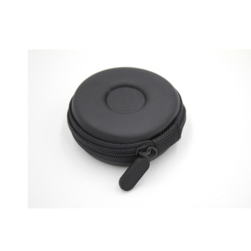 Factory directly round earbuds leather earphone case with custom logo