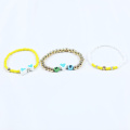 Blue Heart Soft Clay Bead Armband Three-Piece Set