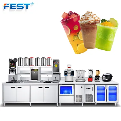 FEST Bubble Tea Equipment: Complete Bar and Counter Set with Ingredients