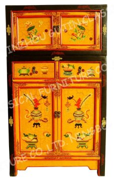 Chinese Antique Painted Reproduction Cabinet