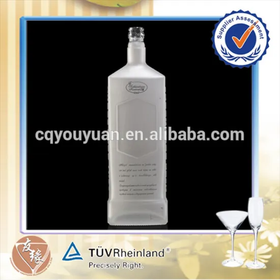 hot sale 1L wholesale frosted vodka glass bottle