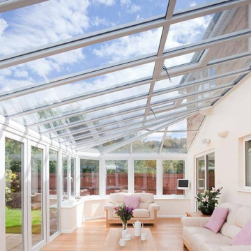 Anti-Rust Aluminium Frame Gable Sunroom Enclosures with Folding Heat Insulation and Winter Tempered Glass
