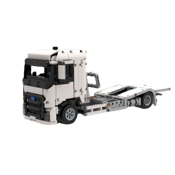 MOC Transporter Truck with Lengthened Trailer Building Block Bricks Assembly Kit