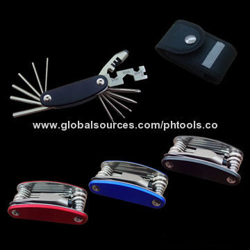 Bicycle Tools/Hex Key Set, Made of 420 Stainless Steel, Anodized Aluminum Materials