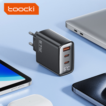 Toocki 67W High-Speed USB-C Charger with Foldable Wall Adapter and Digital Display