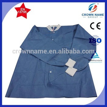 45gsm sms disposable nonwoven blue Lab Coat