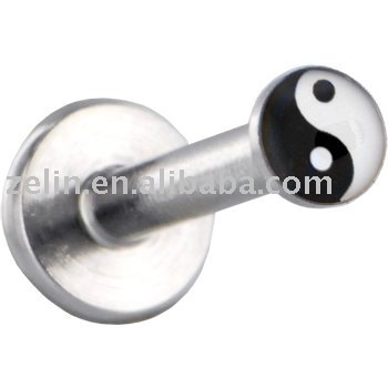 Ying Yang 316L stainless steel lip ring body piercing jewelry