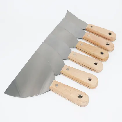 Stainless Steel Putty Knife with Wooden Handle - Professional Hand Tool