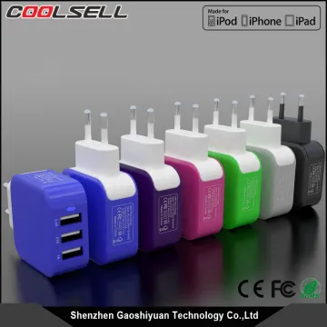 Universal Travel Charger/Wall Adapter Charging USB Port EU Plug 3 Ports USB Travel Charger