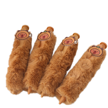 Kawaii Cartoon Capibara Plush 1.0mm Ballpoint Pen for Kids