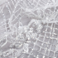 wholesale luxury white sequin embroidery fabric