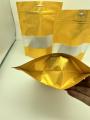 Groothandel gouden zijde rits verpakking tas met venster