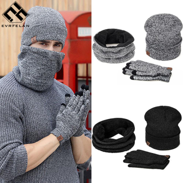 3pcs hat scarf set Women Winter Hat Gloves Sets Cotton Unisex Hat Scarf Gloves Set Solid Hat And Scarf Set For Men Women