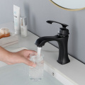 Black Single Handle Basin Faucet Hot Cold Water