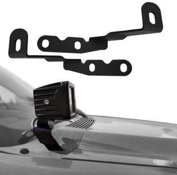 LED Mount Brackets Compatible with 2007-2013 GMC Yukon Sierra & Chevy Engine Hood Hinge for Offroad Lights / Whip Antenna